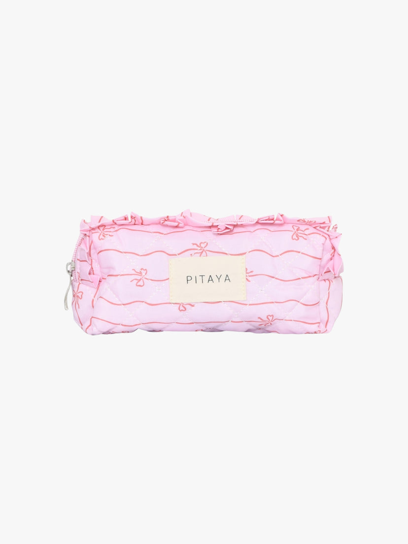Frill Makeup Bag Small - Pink/Red Bows