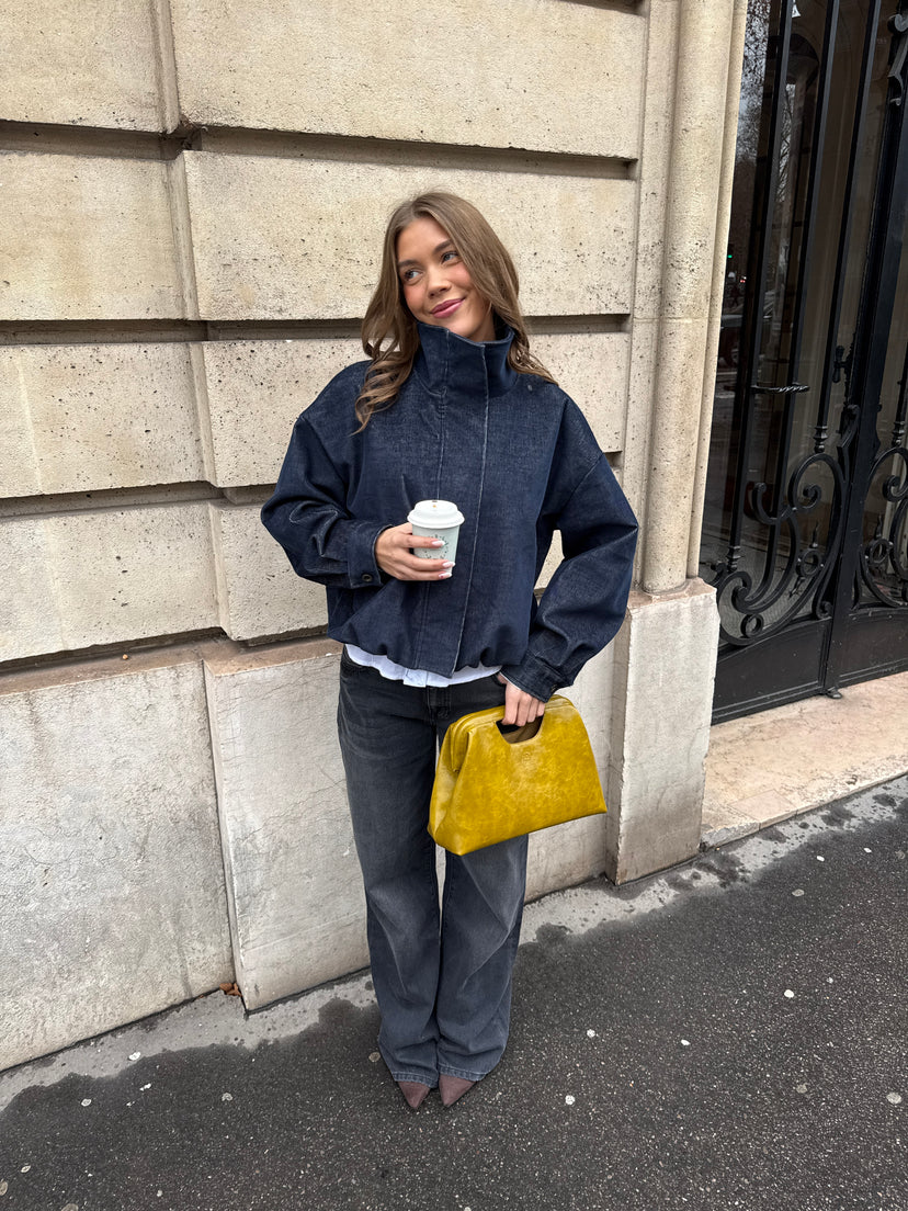 Silke Corduroy Bomber Jacket - Navy Blue