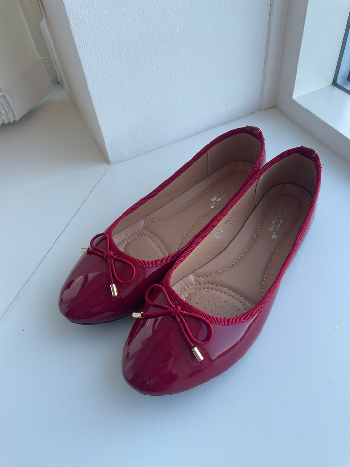 Sarah Shiny Ballerina - Dark Red