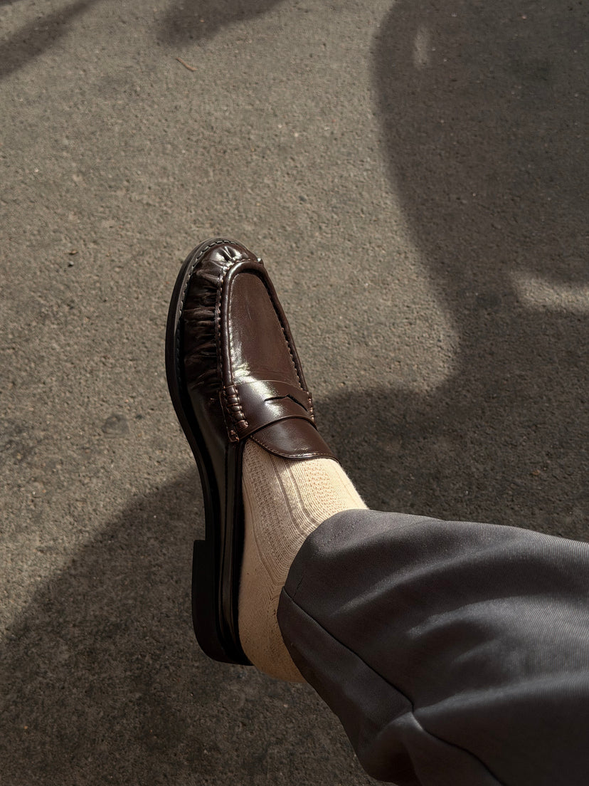 Melinda Mule Loafers - Shiny Dark Brown