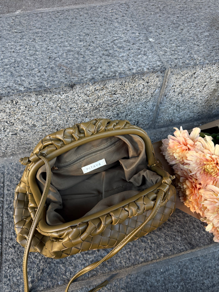 Aya Large Clutch - Dark Olive