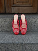 Bethany Flat Mules - Red