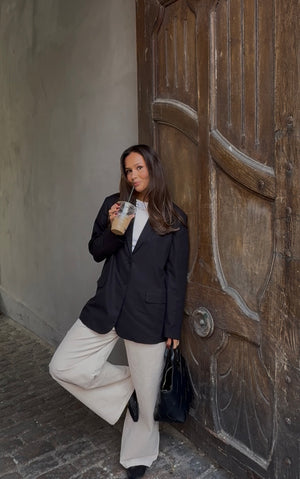 Line Linen Blazer - Black