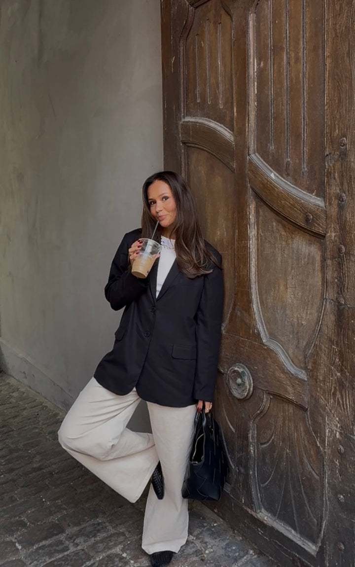 Line Linen Blazer - Black