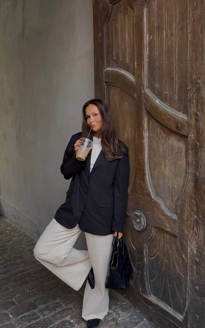 Line Linen Blazer - Black