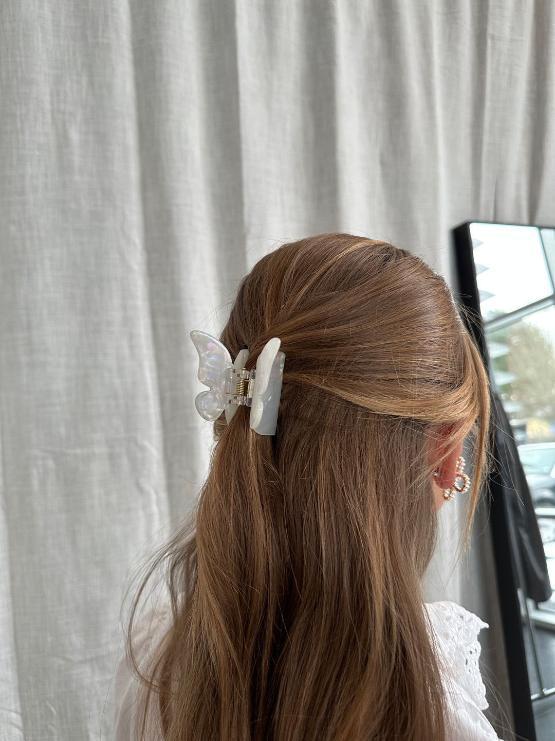 Liv Butterfly Hair Clip - White