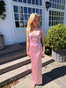 Ella Satin V-neck Dress - Dusty Pink