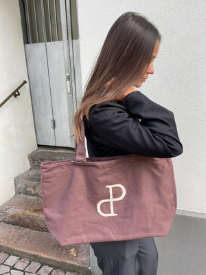 Vilma Tote Bag Medium - Dark Brown/Mini Logo