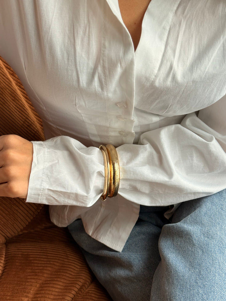 Amilia Thin Bangle Bracelet - Gold Plated