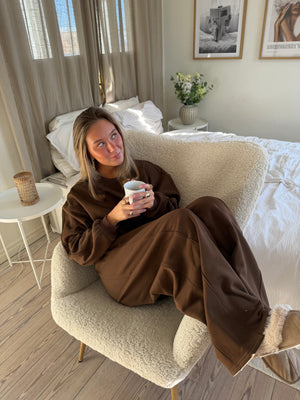 Filine Heavy Sweat Pants - Dark Brown