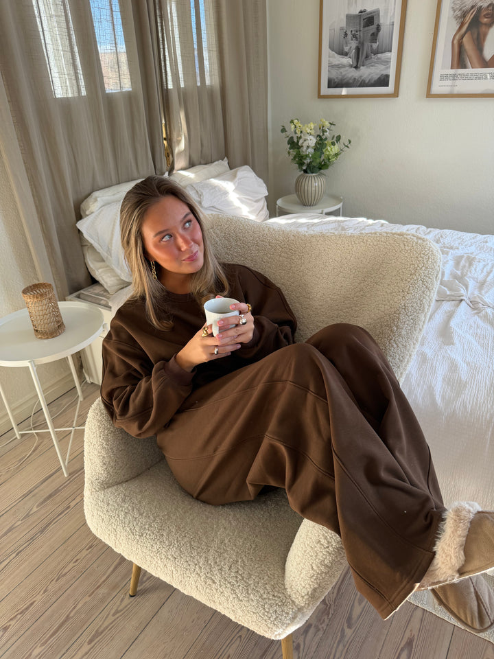 Filine Heavy Sweat Pants - Dark Brown