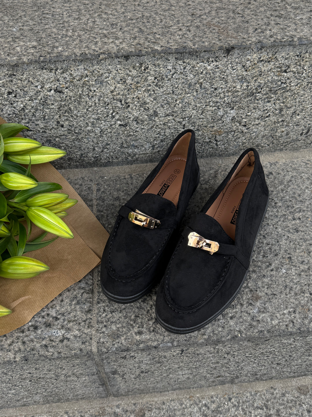 Lianna Buckle Loafers - Black