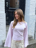 Klara Long Sleeve Waisted Top - Baby Pink