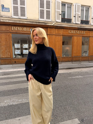 Isabella Chunky Knit - Navy Blue