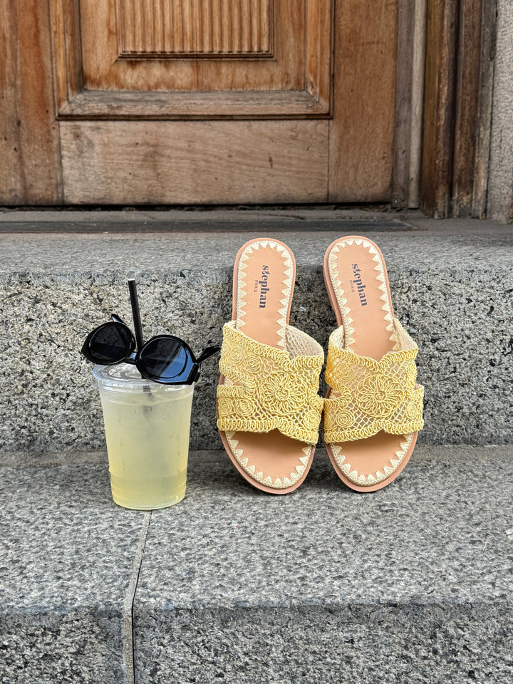 Margaret Flat Sandal - Light Yellow