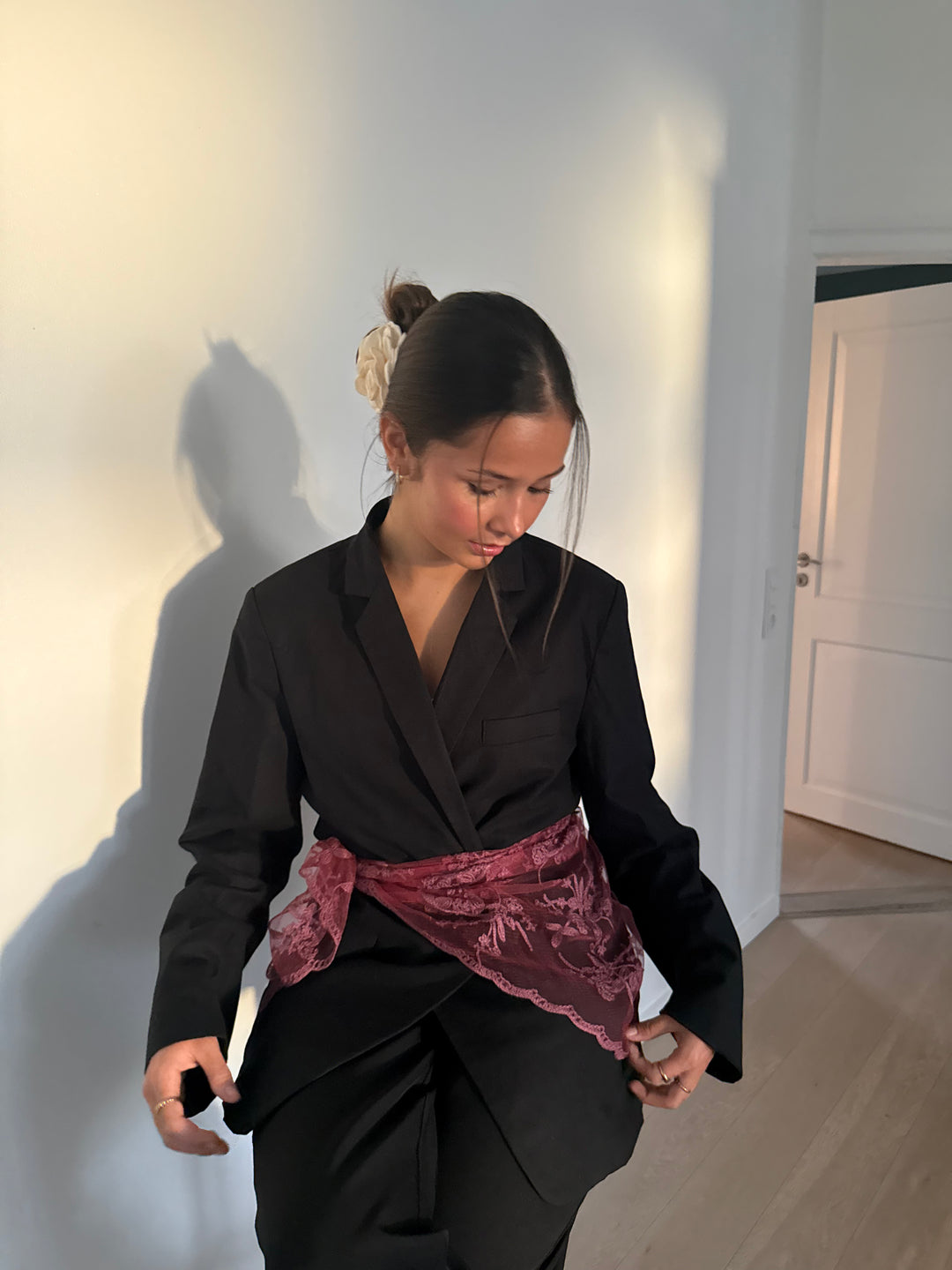 Aida Lace Scarf - Plum