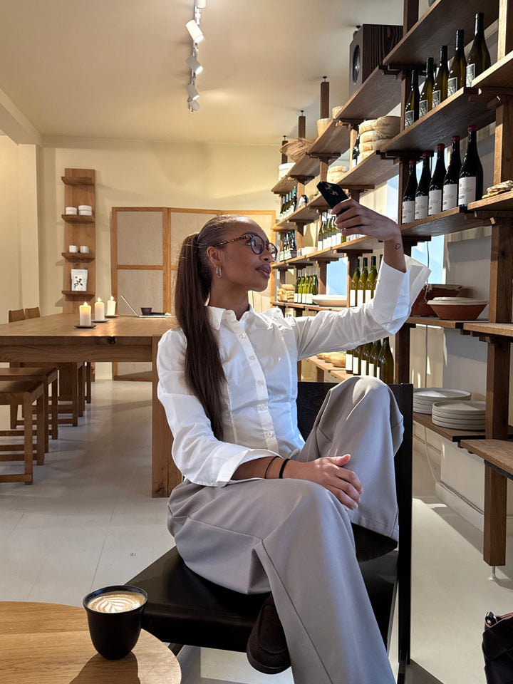 Georgina Waisted Shirt - White