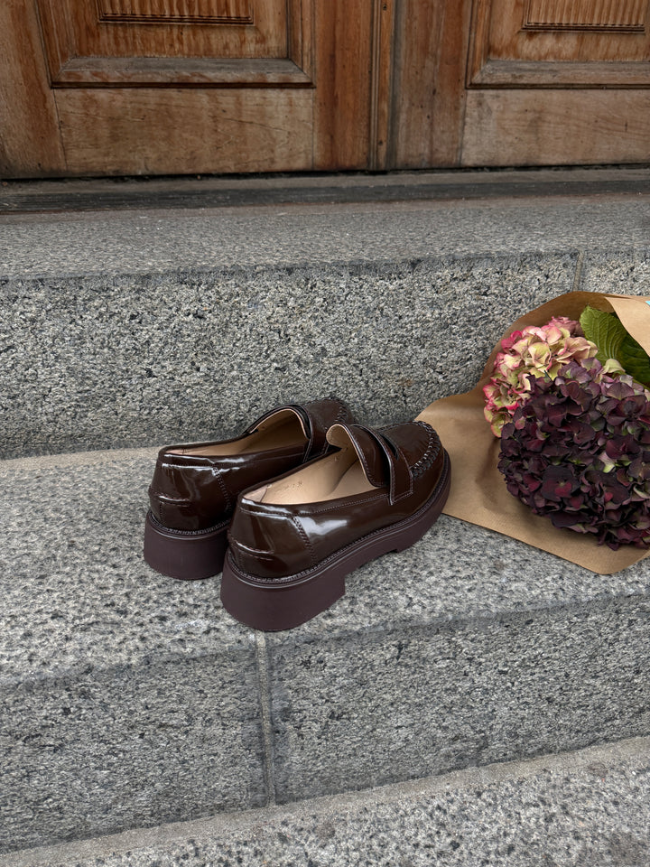 Laura Patent Loafers - Dark Brown