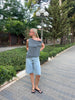 Ella Drop Shoulder Top - Medium Grey Melange