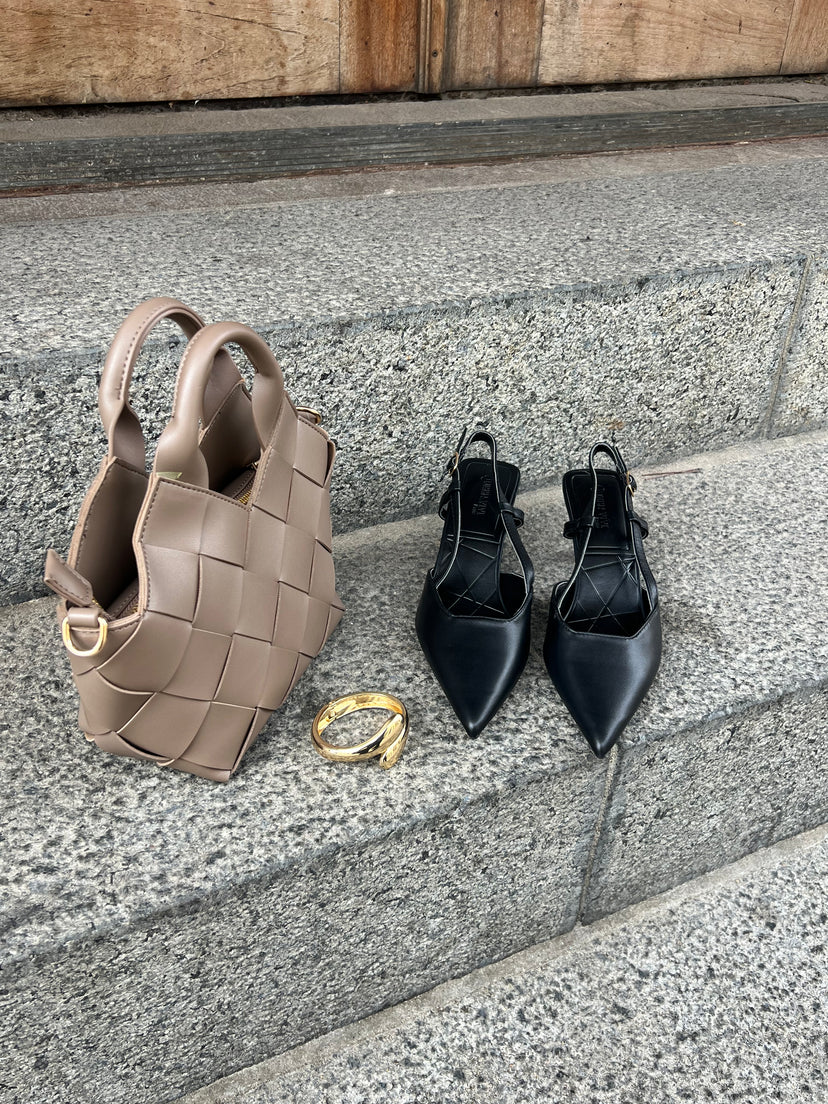 Nova Slingback Heels – Black