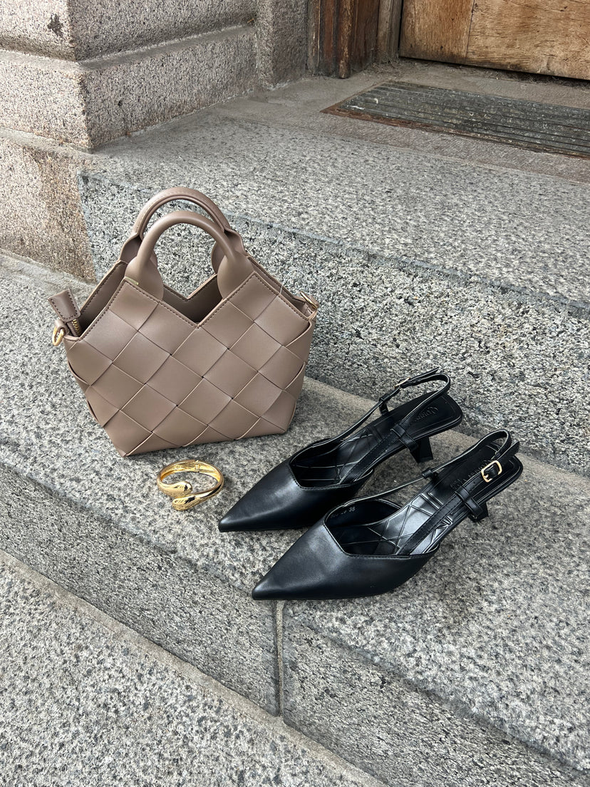 Nova Slingback Heels – Black