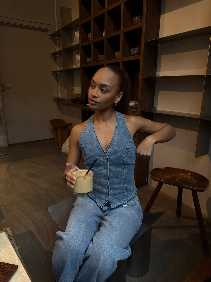 Cecilia Denim Vest - Medium Blue