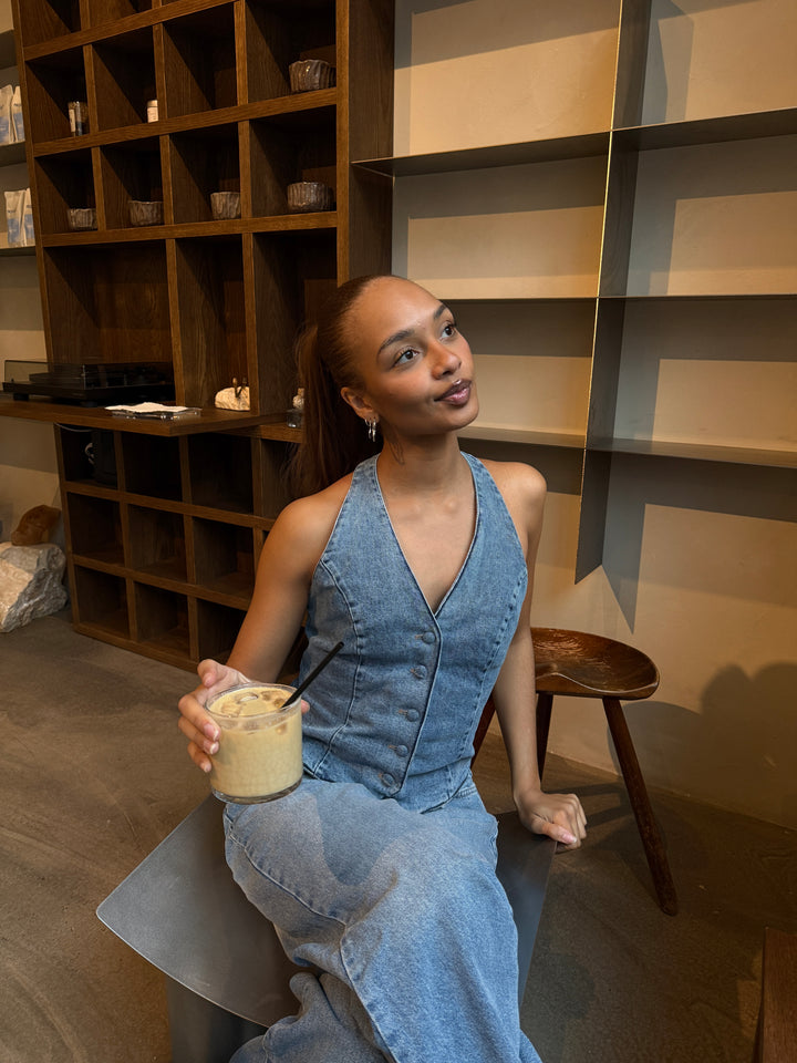 Cecilia Denim Vest - Medium Blue