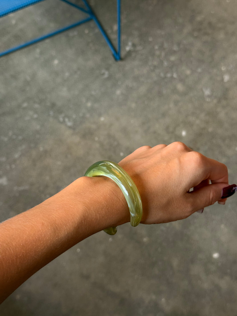 Lilian Open Bangle - Matcha Green