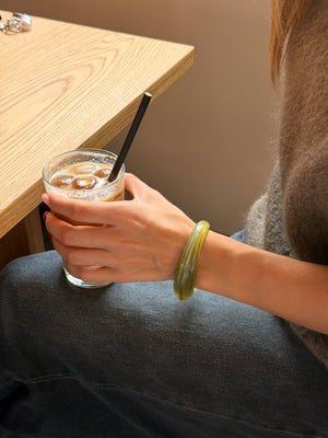 Lilian Open Bangle - Matcha Green