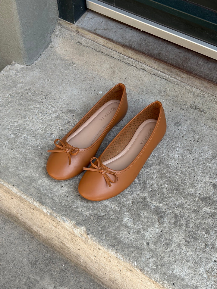 Dora Bow Ballerina - Camel