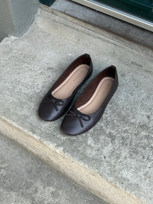 Dora Bow Ballerina - Dark Brown