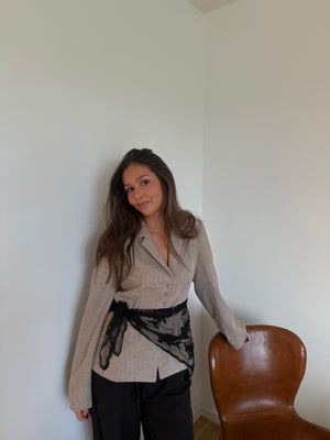 Aida Lace Scarf - Black