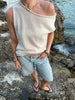 Ella Drop Shoulder Top - Beige
