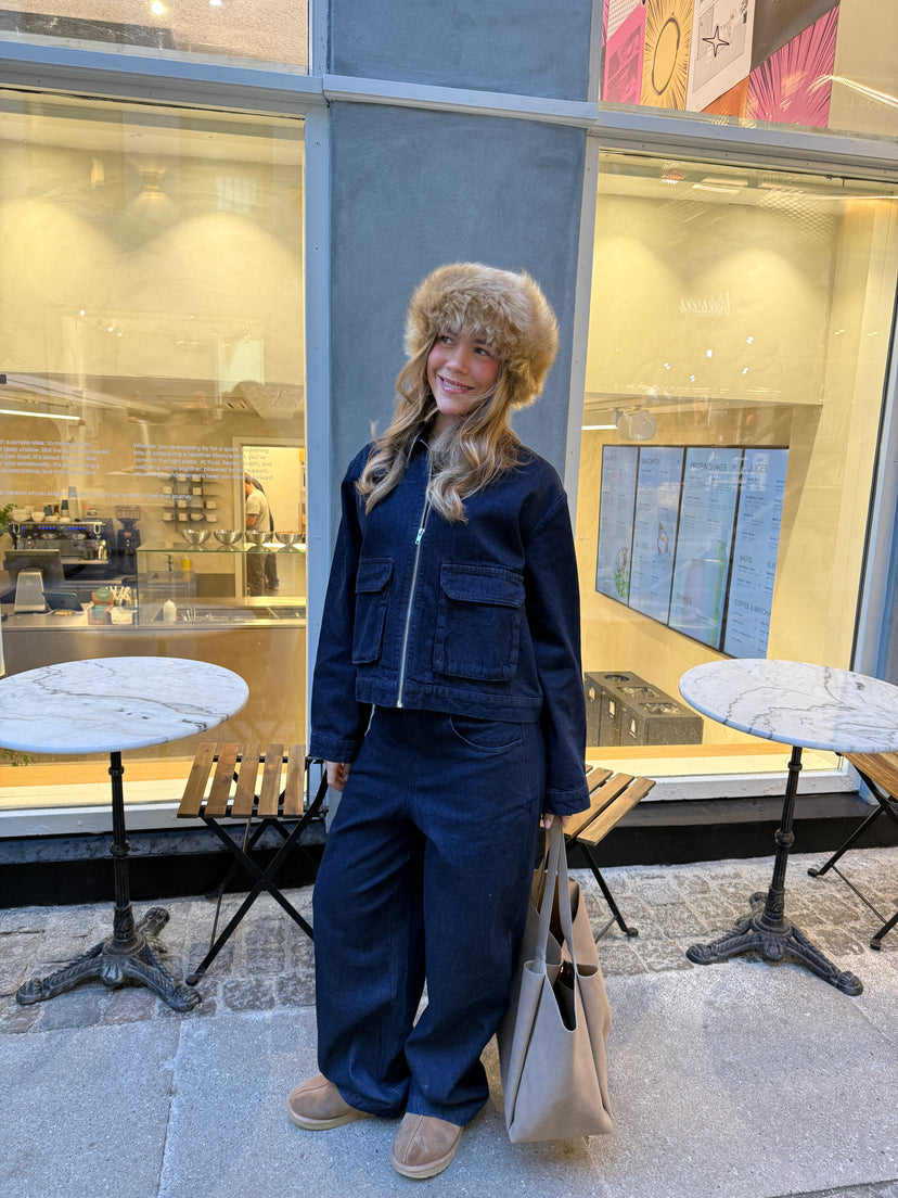 Agnete Shearling Hat - Beige