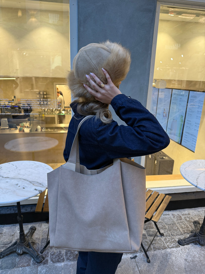 Sophia Bag Medium - Faux Suede Warm Grey