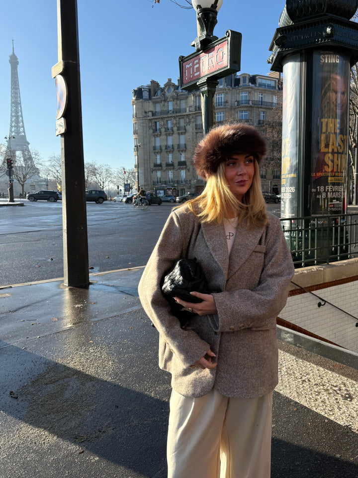 Elnora Blazer - Beige/White