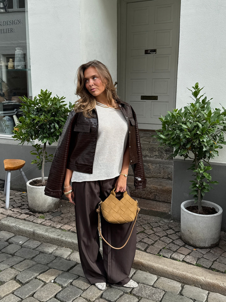 Marly Faux Suede Bag Small - Mocha Brown