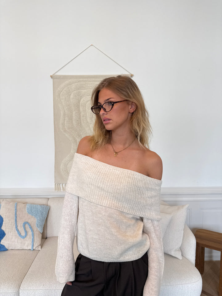 Sally Off Shoulder Knit - Off White