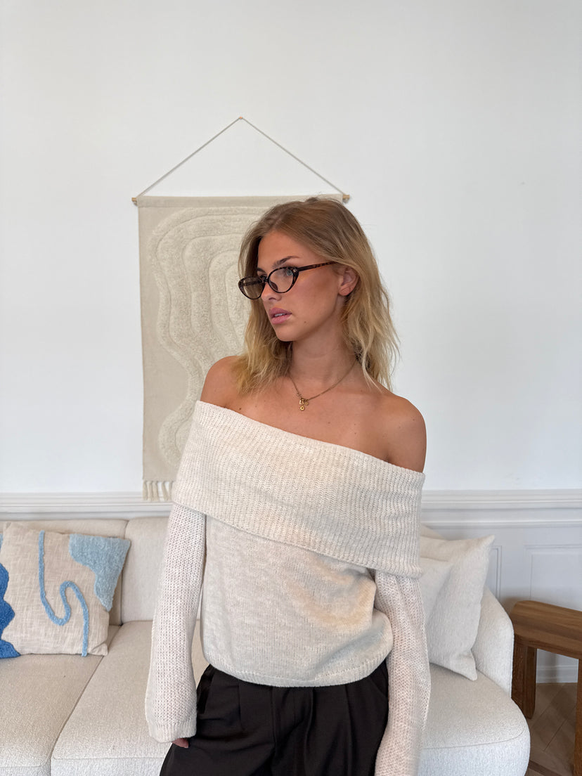 Sally Off Shoulder Knit - Off White
