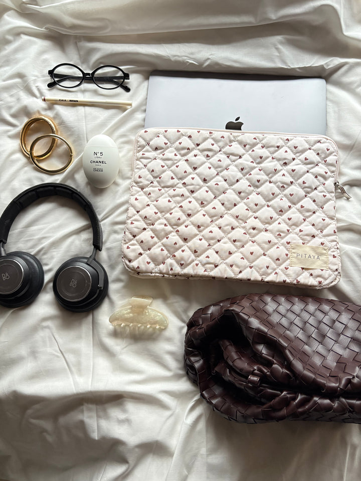 Emma Computer Sleeve - Taupe Heart