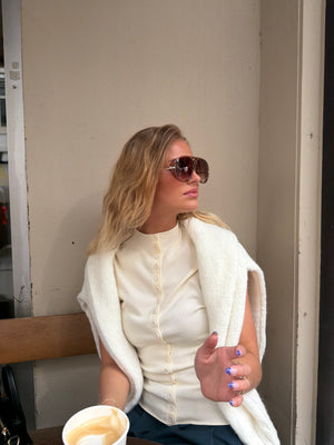 Lianna Oversize Sunglasses - Beige