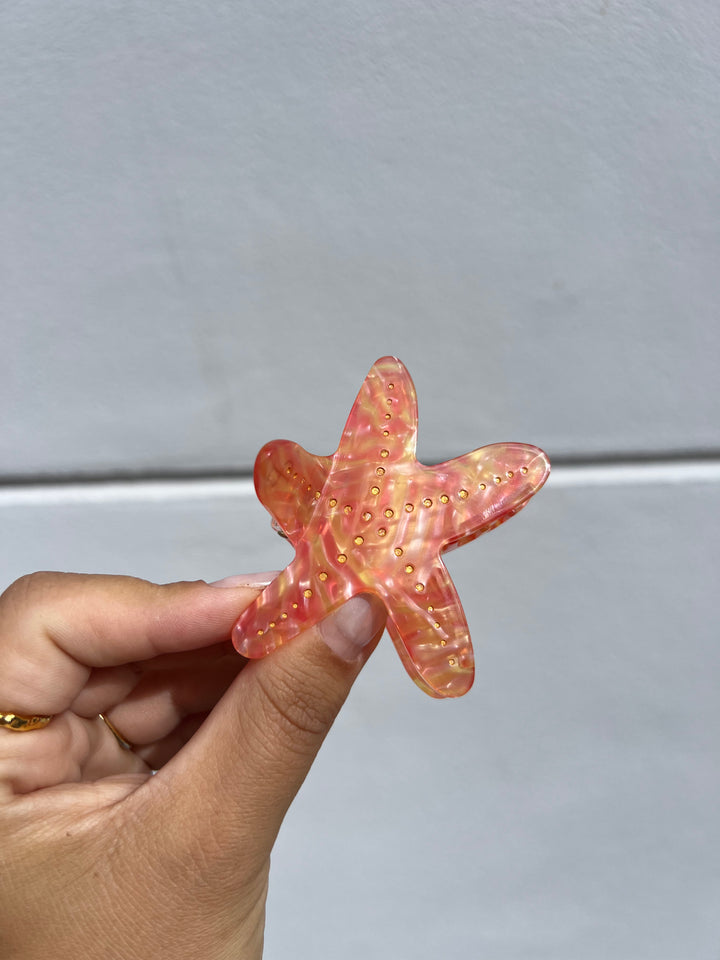 Salva Medium Starfish Hairclip - Orange
