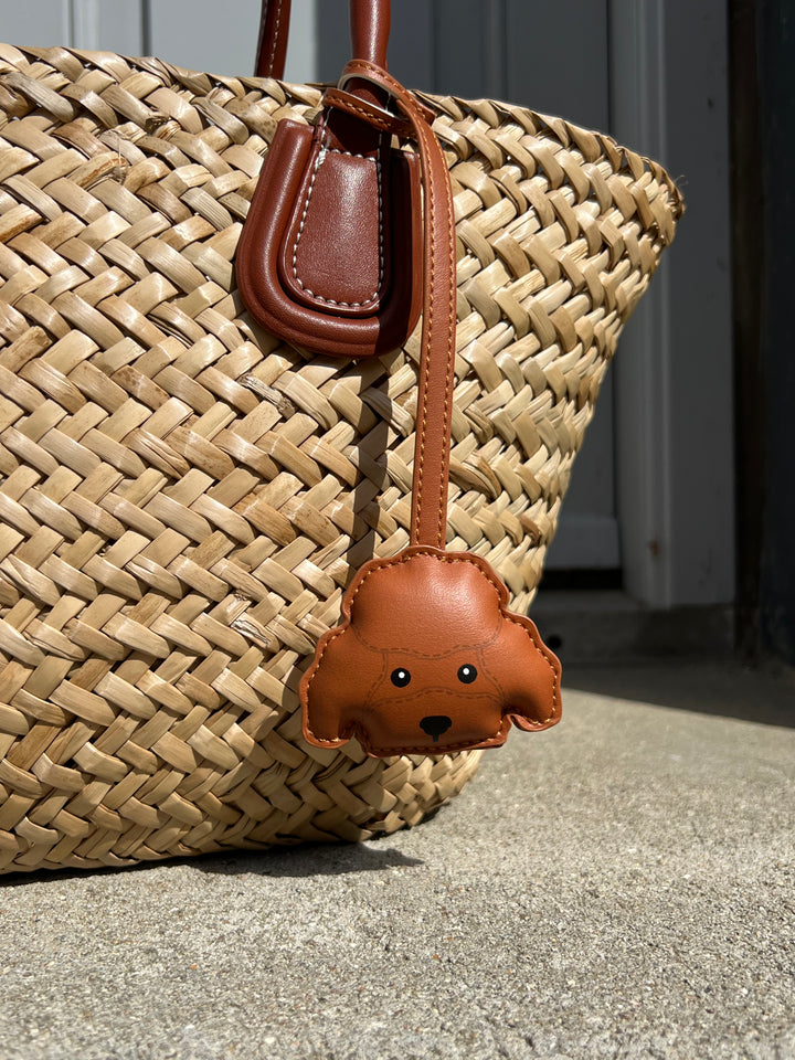 Hollie Dog Bag Charm - Cognac Brown