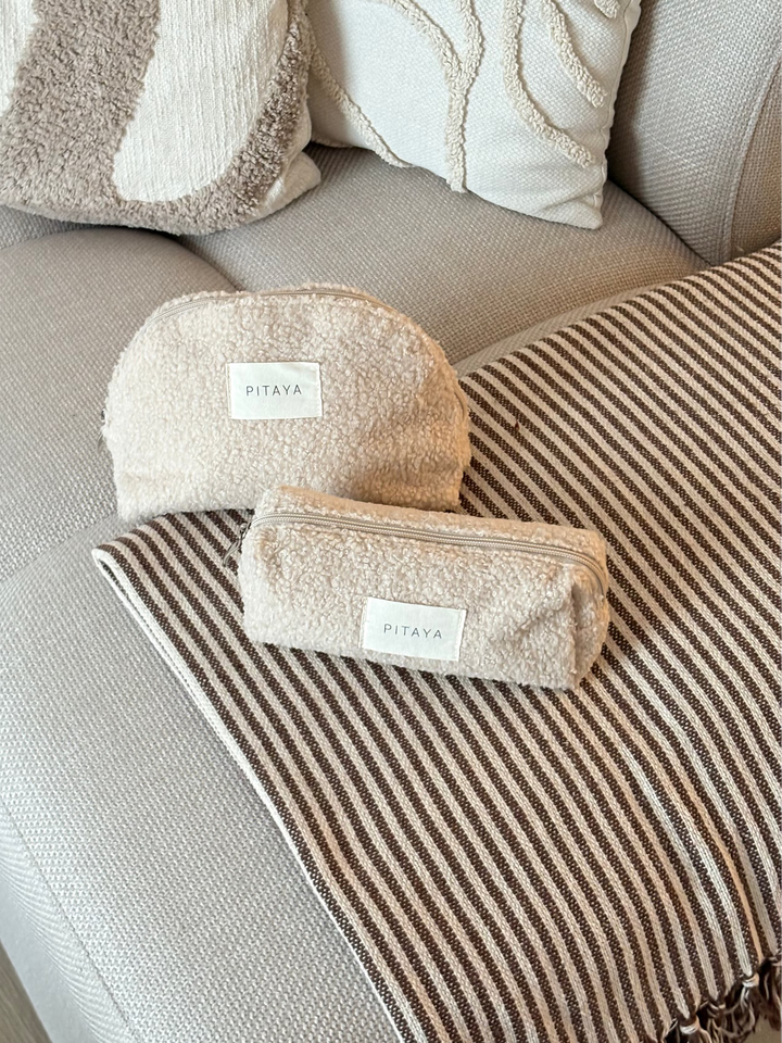 Teddy Makeup Bag Small - Beige