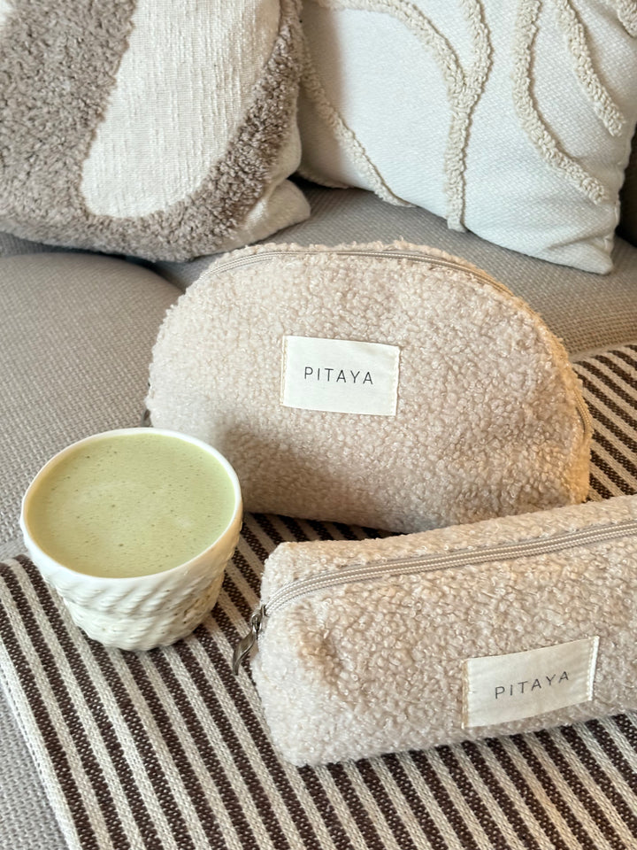 Teddy Makeup Bag Medium - Beige