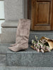 Jami Faux Suede Boots - Taupe