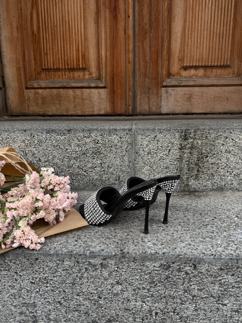 Elina Rhinestone Stiletto - Black