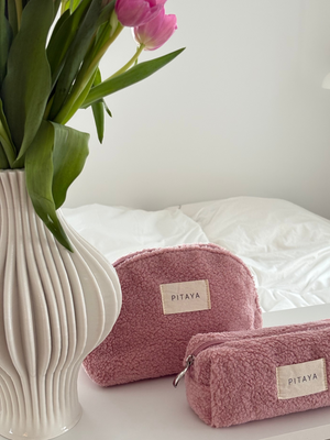 Teddy Makeup Bag Medium - Dusty Pink