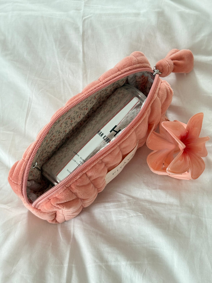 Velvet Makeup Bag Small - Dusty Coral