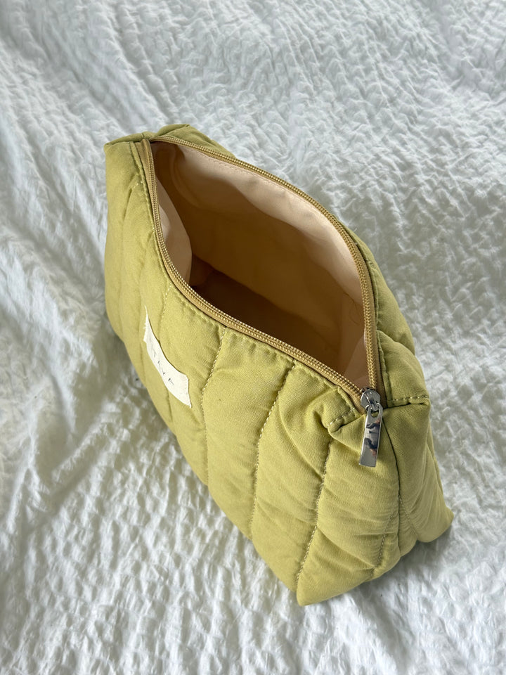 Medium Triangle Makeup Bag - Avocado